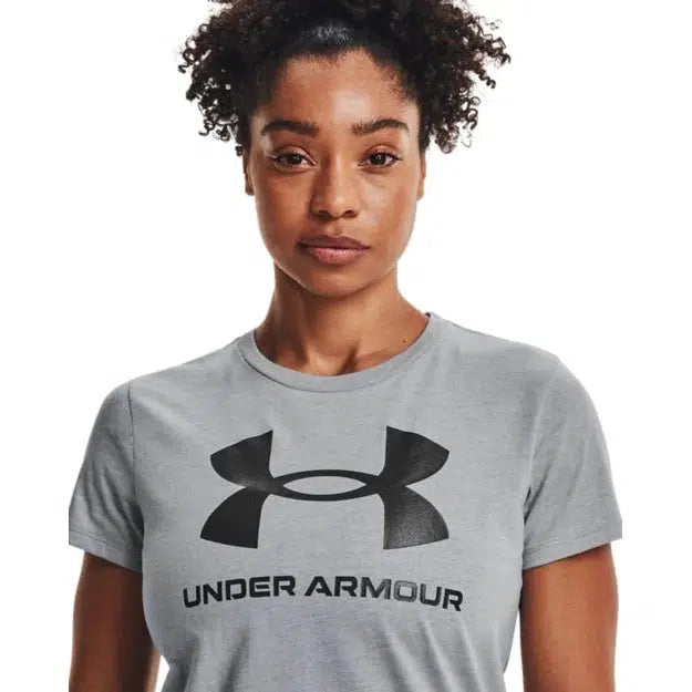 Under Armour Women&#39;s SportStyle Graphic Short Sleeve - Mod Grey/ Light Heather-Under Armour