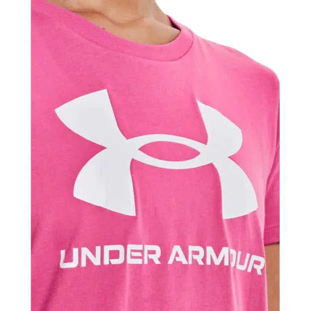 Under Armour Women&#39;s SportStyle Graphic Short Sleeve - Bubblegum SM-Under Armour