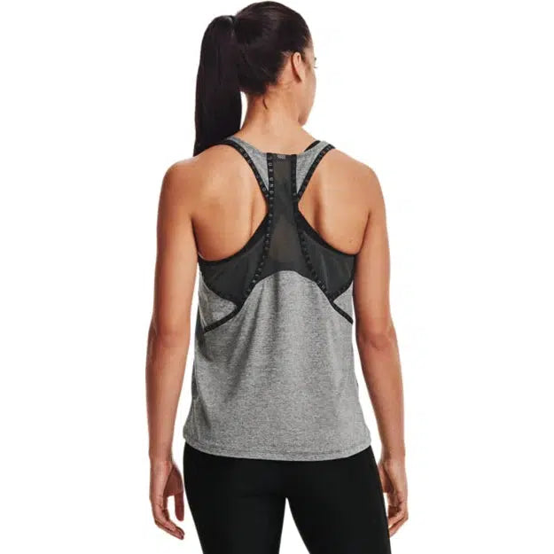 Under Armour Women&#39;s Knockout Mesh Back Tank- Grey-Under Armour
