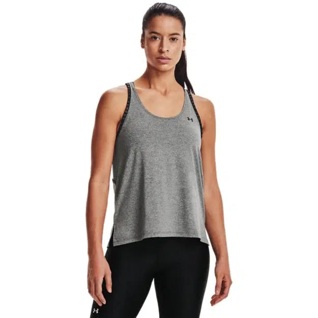 Under Armour Women's Knockout Mesh Back Tank- Grey-Under Armour