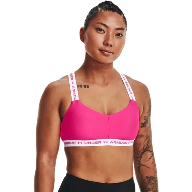 Under Armour CROSSBACK LOW - Light support sports bra - white 
