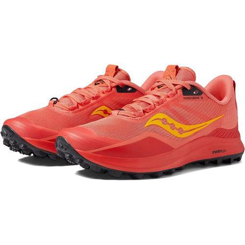 Saucony Women&#39;s Peregrine 12 Trail Running Shoes - Coral/RedRock (32)-Saucony