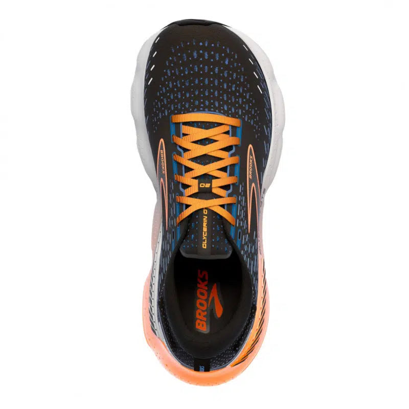 Brooks Men&#39;s Glycerin GTS 20 Road Running Shoes -Black/Blue/Orange-Brooks