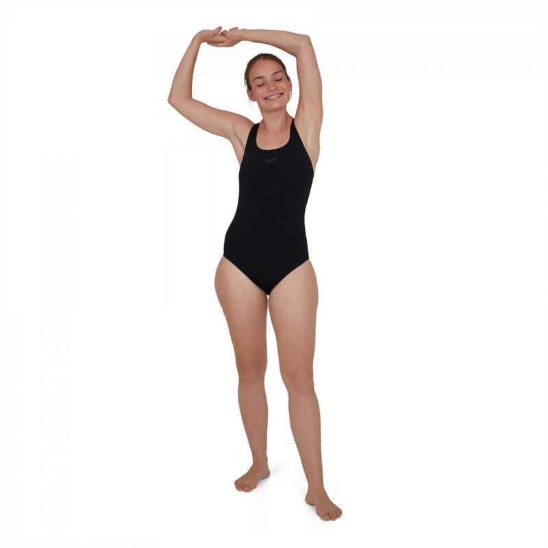 Women&#39;s Essential Endurance Plus Medalist One Piece Swimsuit - Black (SPS006)-Speedo