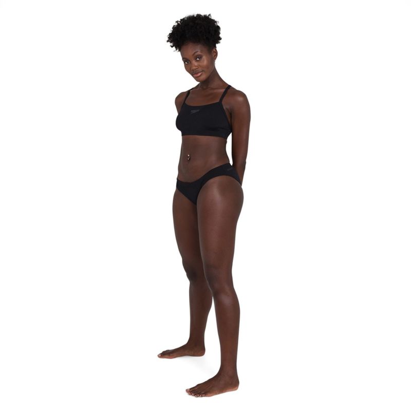 Women's Swimsuit Two-Piece Essential Endurance + Thinstrap - Black (SPS045)-Speedo