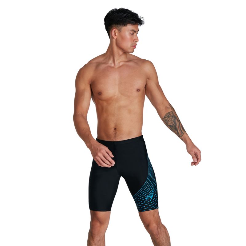 Men's Medley Logo Jammer - Meddley Black/Pool(8-11355G814)-Speedo