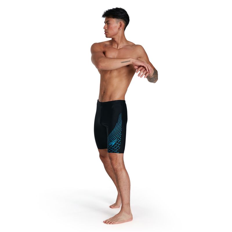 Men's Medley Logo Jammer - Meddley Black/Pool(8-11355G814)-Speedo
