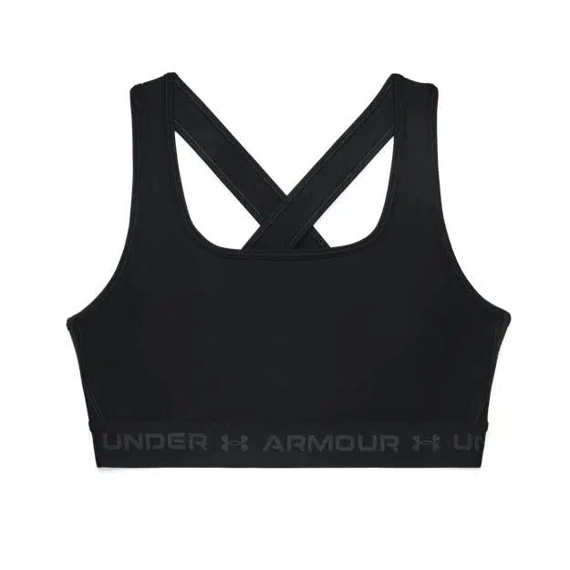 Under Armour Women&#39;s Mid Crossback Sports Bra - Black-Under Armour