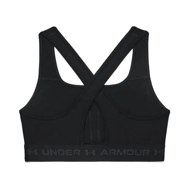 Under Armour Women&#39;s Mid Crossback Sports Bra - Black-Under Armour