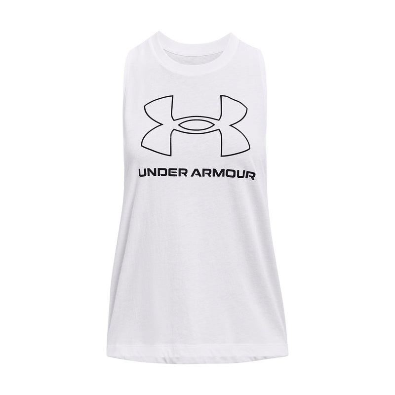 Under Armour Women&#39;s Sportstyle Logo Tank - White-Under Armour