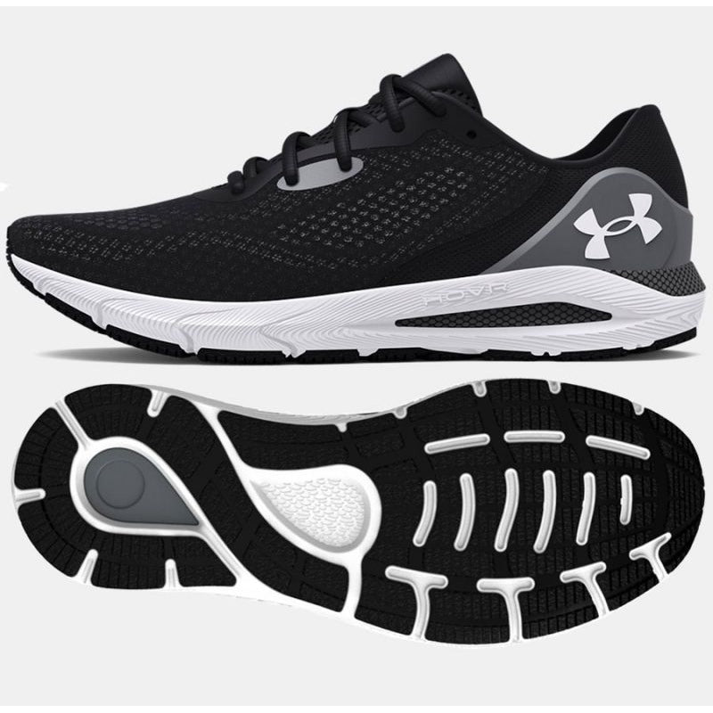 Under Armour Men&#39;s HOVR Sonic 5 Road Running Shoes - Black/White-Under Armour