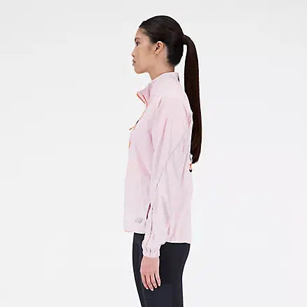 New Balance Women's Printed Impact Run Light Pack Jacket - Stone Pink-New Balance