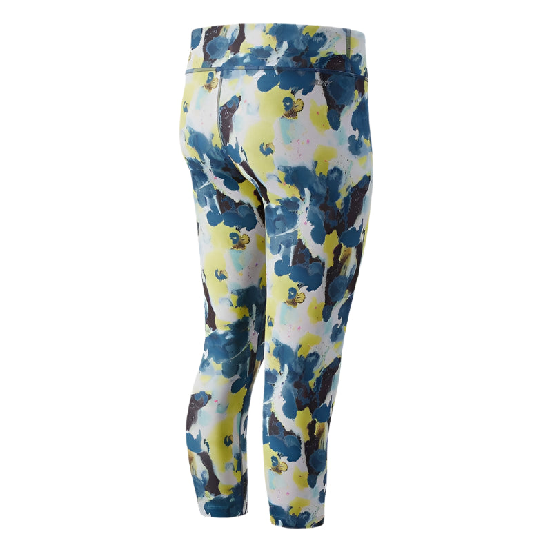 New Balance Women's ACC Capri PNT - Blue/Yellow-New Balance