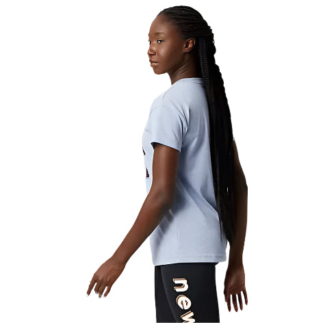 New Balance Women's Relentless Novelty Crew SS - Vibrant Violet Heather-New Balance