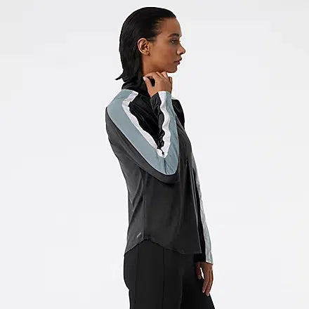 New Balance Women's Printed Accelerate Half Zip Pullover - Black-New Balance