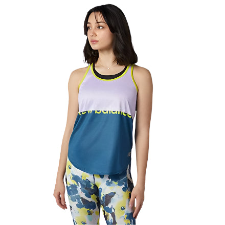 New Balance Printed Accelerate Tank- Lagoon-New Balance