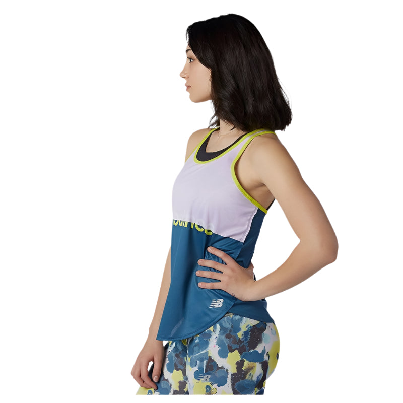 New Balance Printed Accelerate Tank- Lagoon-New Balance