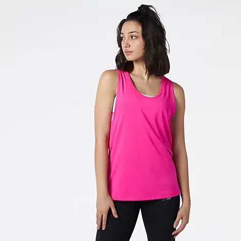 New Balance Women'srelentless sweat Tank - Pink-New Balance