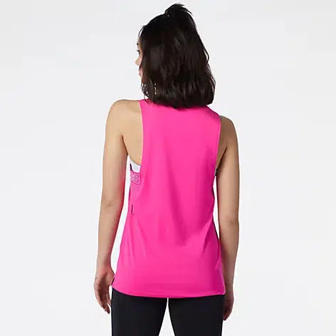 New Balance Women'srelentless sweat Tank - Pink-New Balance